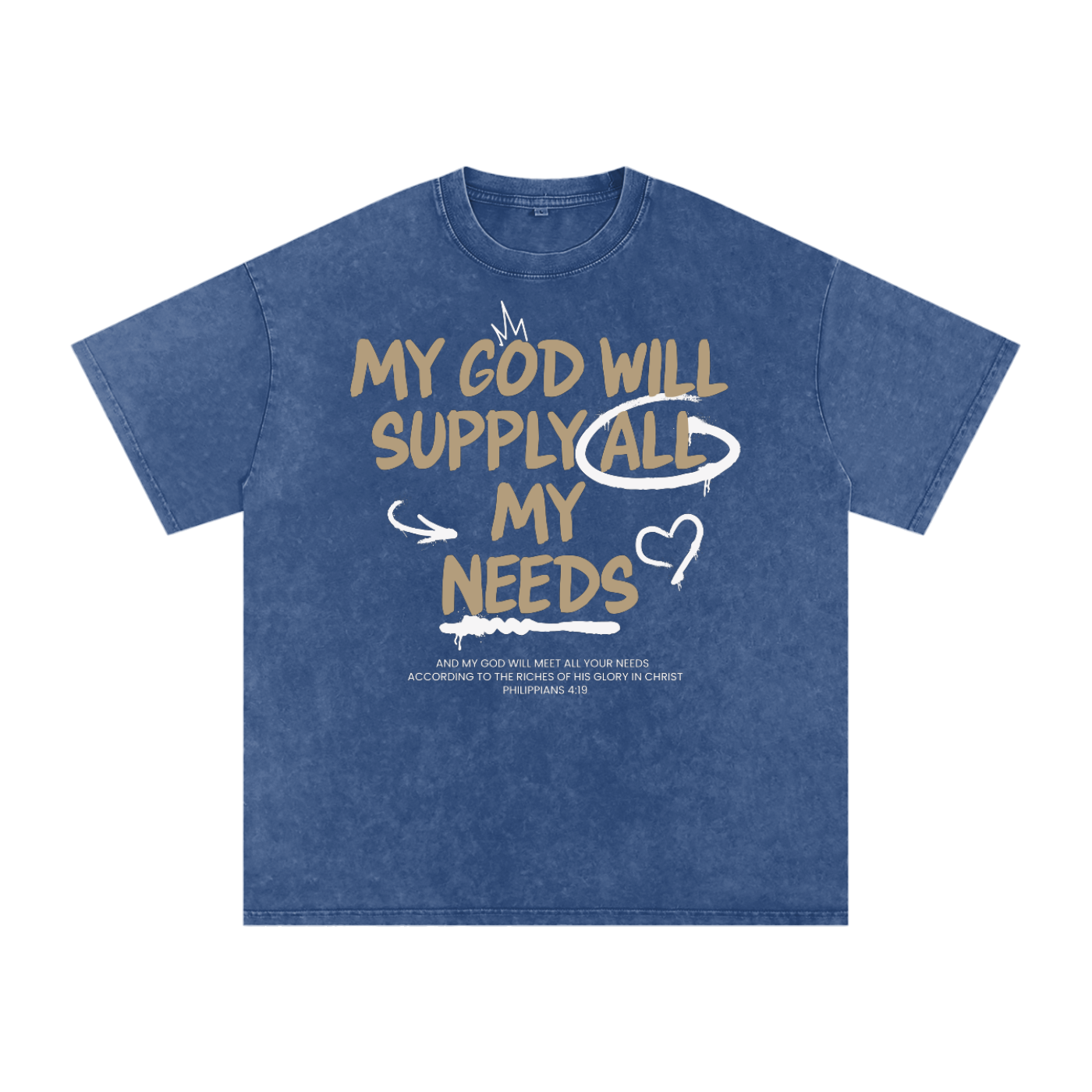 God is all I need - Acid Wash Oversize T-Shirt - 250 GSM