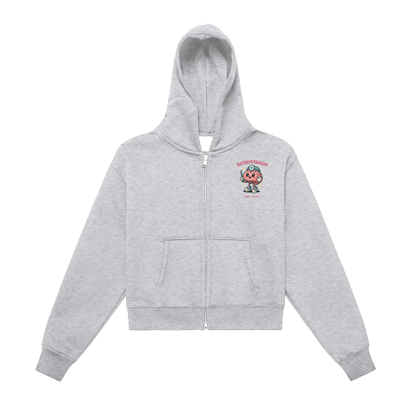Nuero Surgery - Fleeced Zip-Up Cropped Hoodie