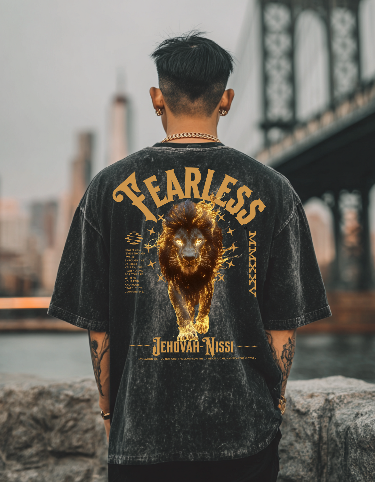 Fearless - Acid Wash Oversize T-Shirt - 250 GSM