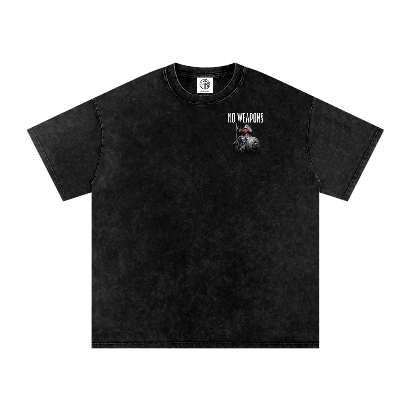 No weapons shall prosper - Acid Wash Oversize T-Shirt - 250 GSM