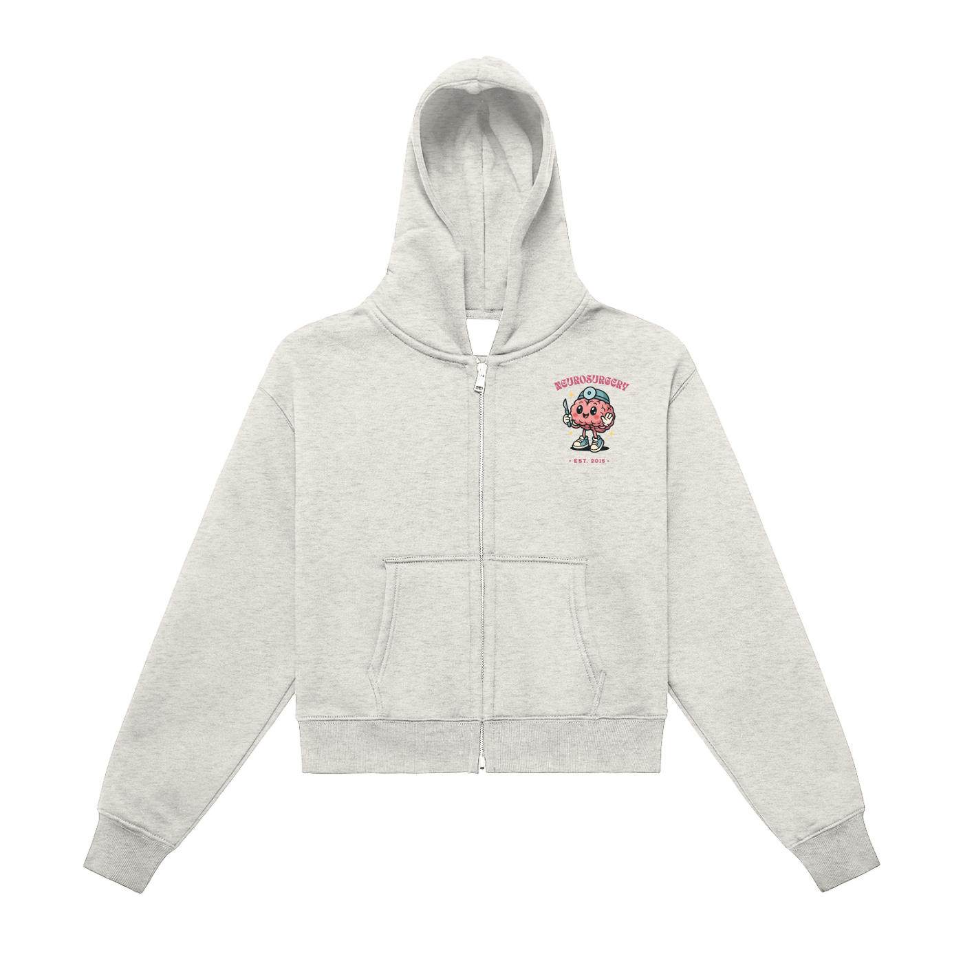 Nuero Surgery - Fleeced Zip-Up Cropped Hoodie