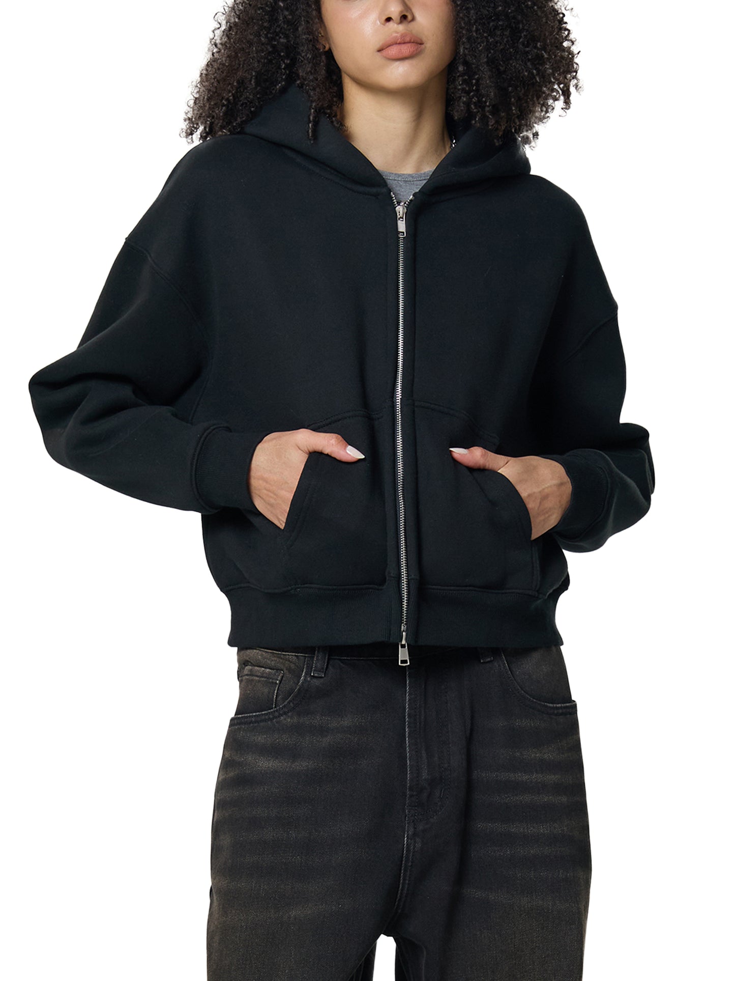 Nuero Surgery - Fleeced Zip-Up Cropped Hoodie