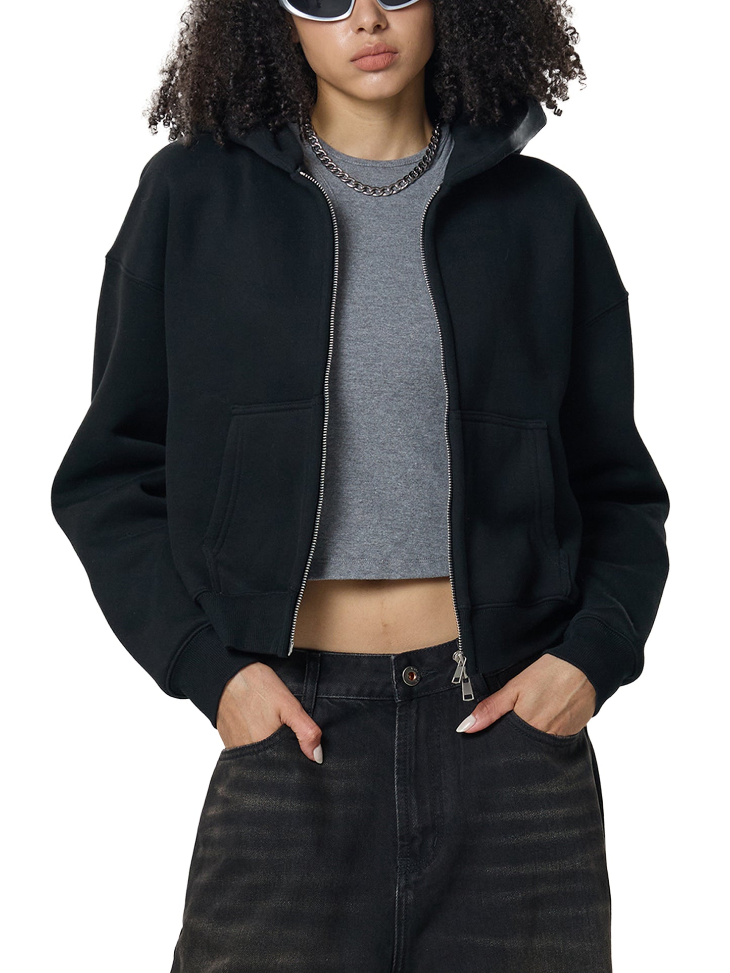 Nuero Surgery - Fleeced Zip-Up Cropped Hoodie