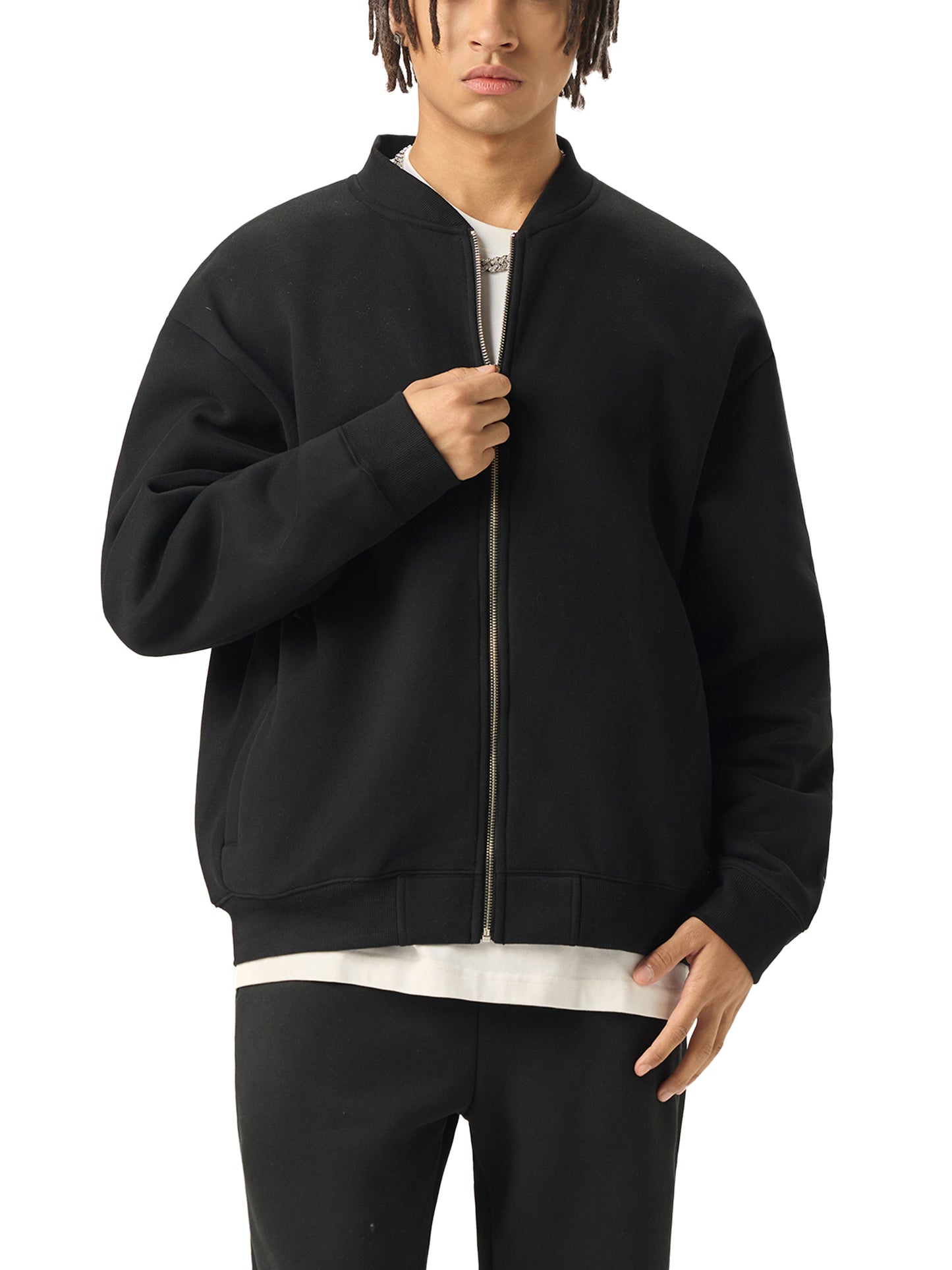 Anesthesia - Essential Zip-Up Fleeced Varsity Jacket