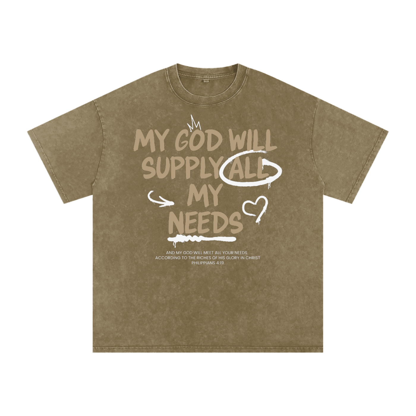 God is all I need - Acid Wash Oversize T-Shirt - 250 GSM