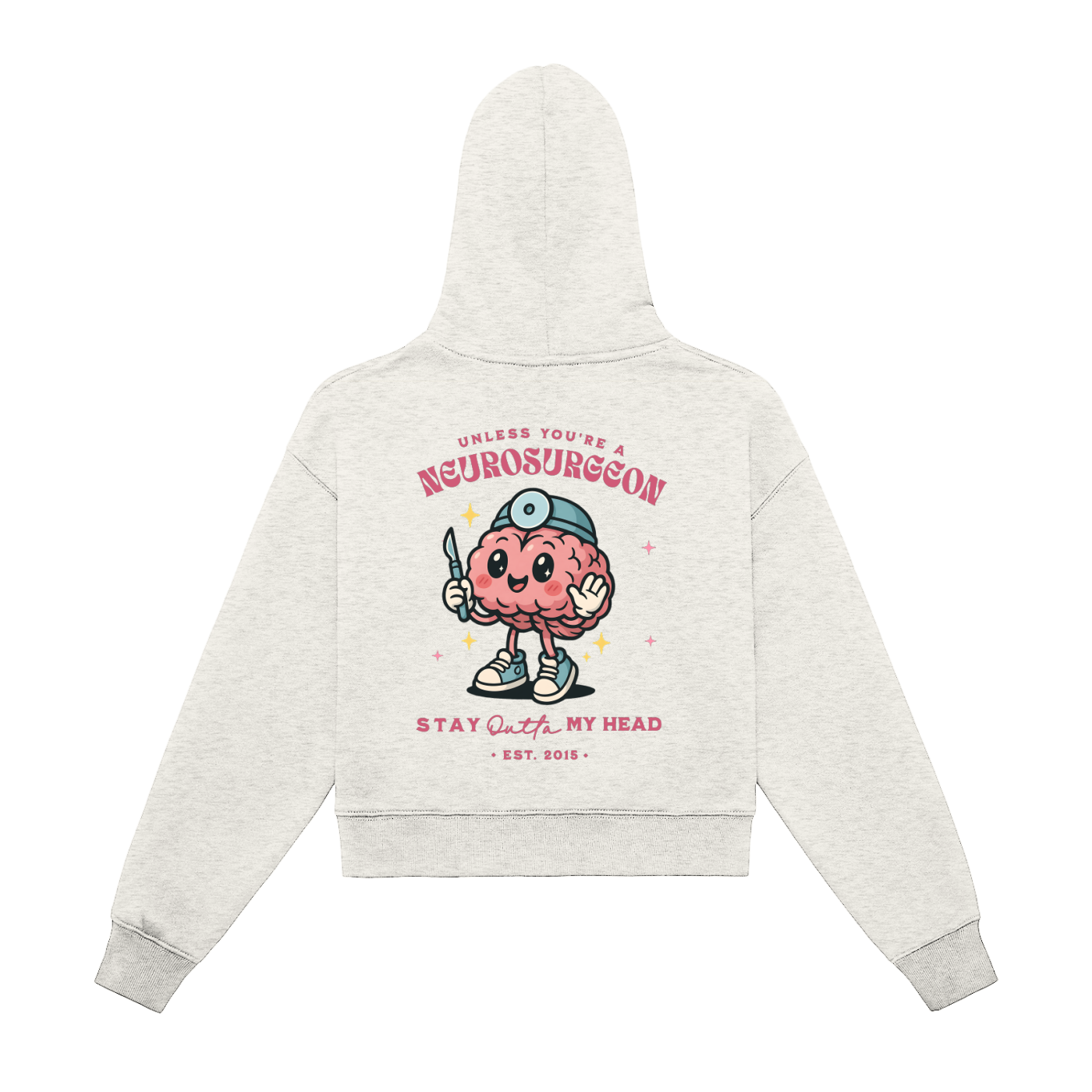 Neurosurgery - Fleeced Zip-Up Cropped Hoodie