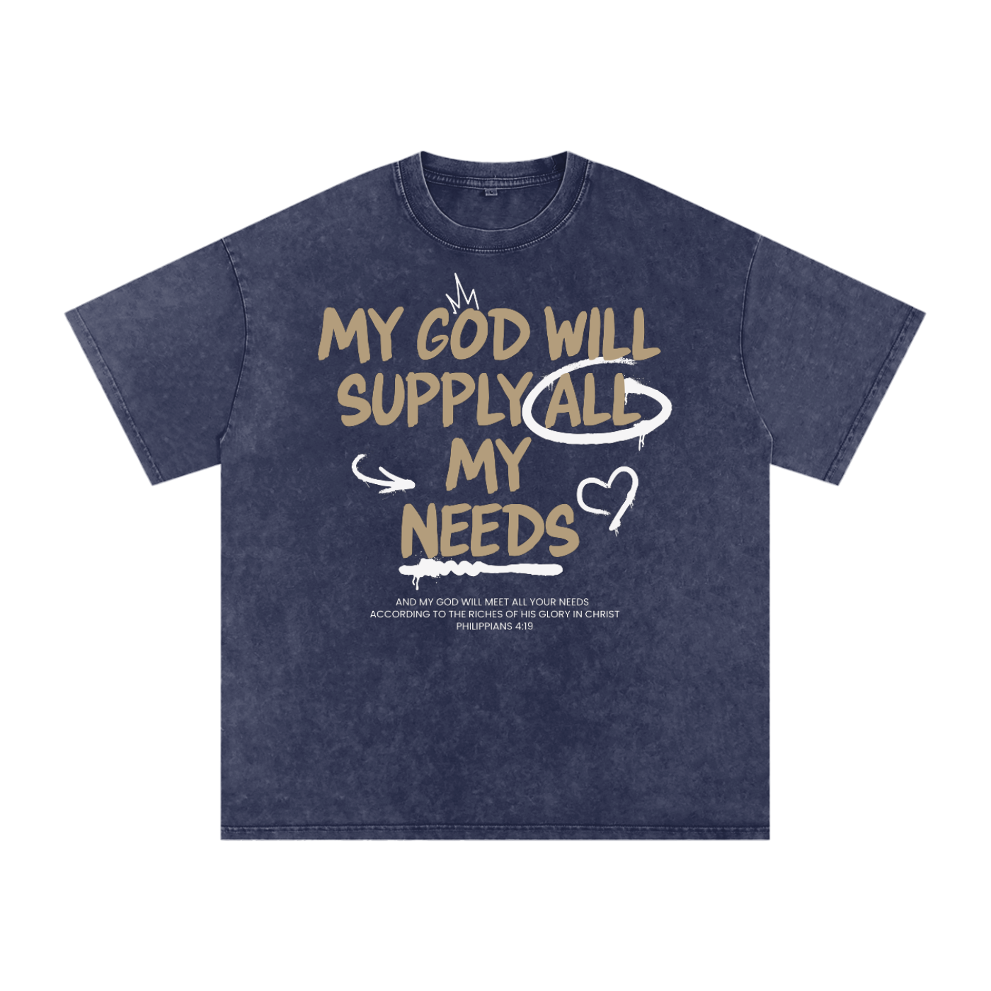 God is all I need - Acid Wash Oversize T-Shirt - 250 GSM
