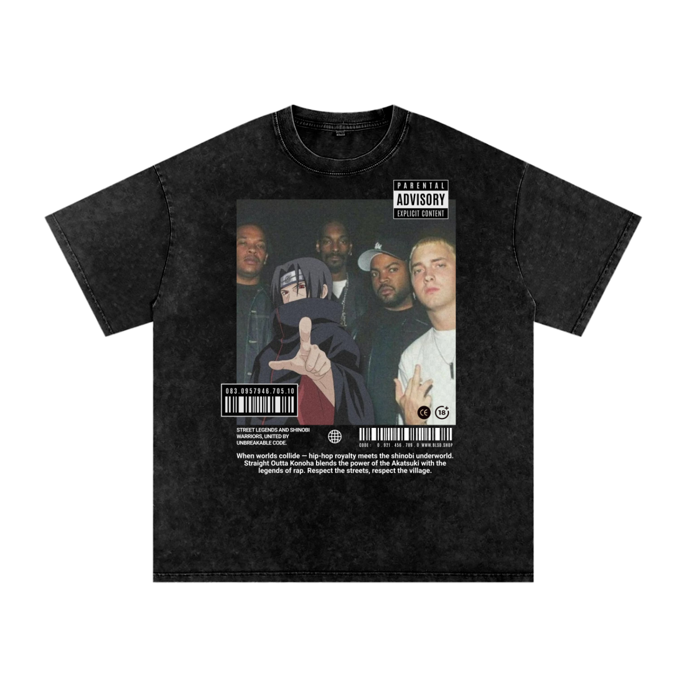 Straight outta Konoha - Acid Wash Oversize T-Shirt - 250 GSM