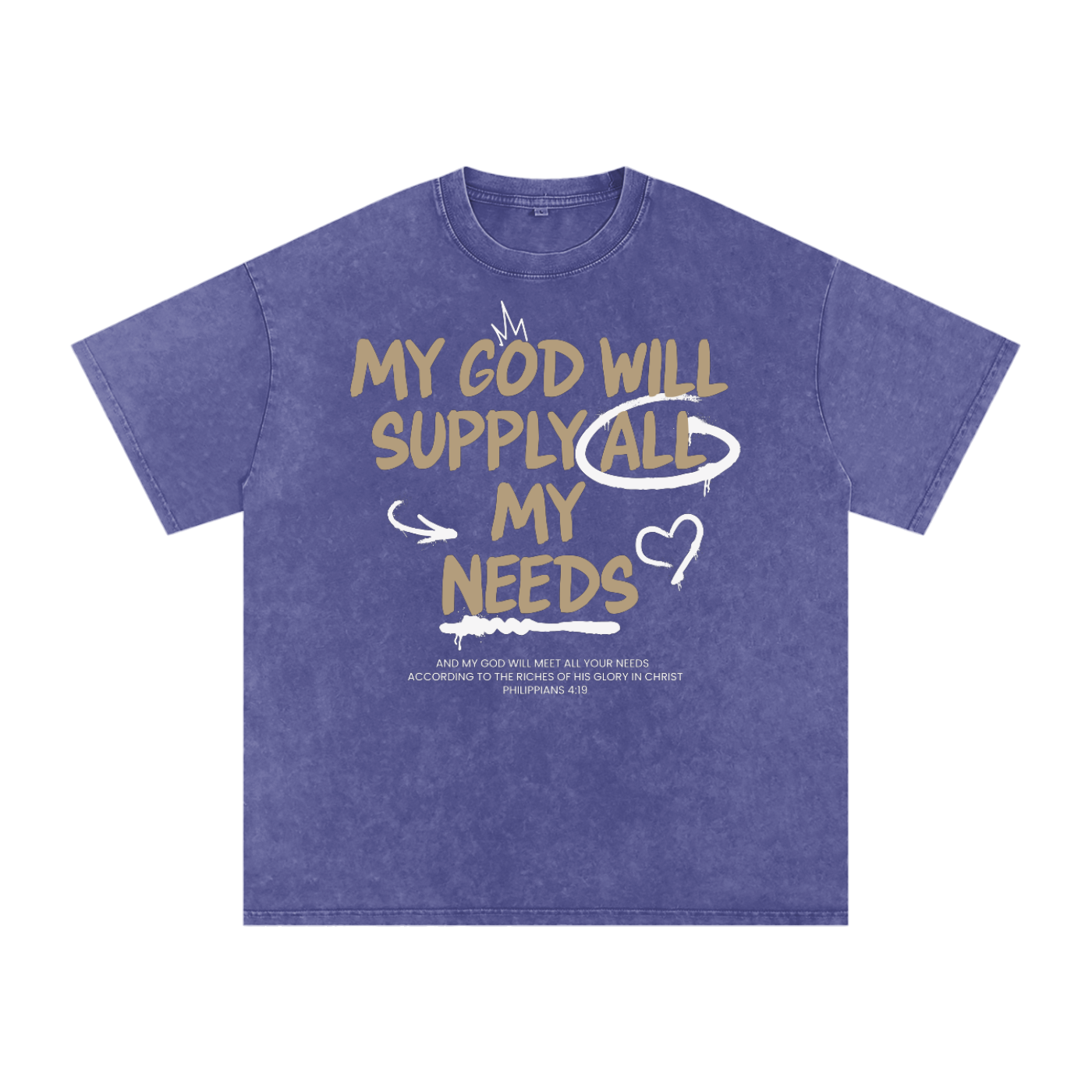God is all I need - Acid Wash Oversize T-Shirt - 250 GSM