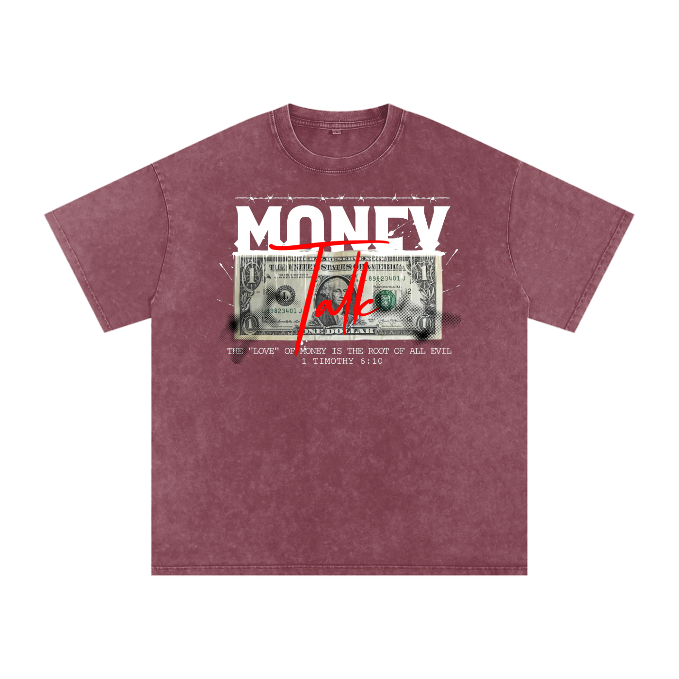 The Love of Money- Acid Wash Oversize T-Shirt - 250 GSM