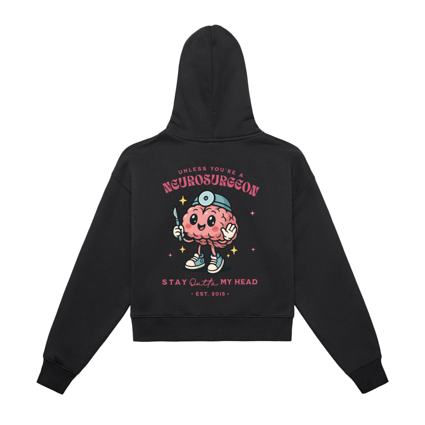 Neurosurgery - Fleeced Zip-Up Cropped Hoodie