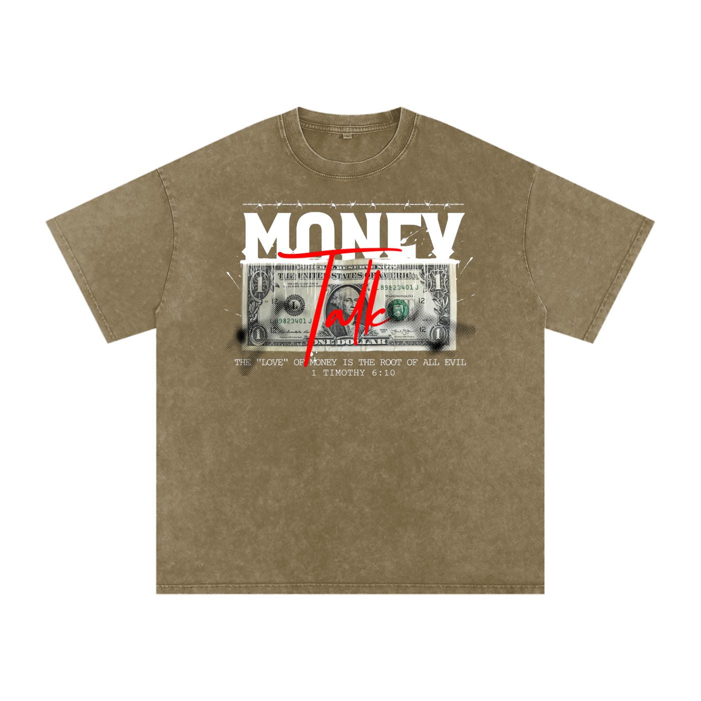 The Love of Money- Acid Wash Oversize T-Shirt - 250 GSM