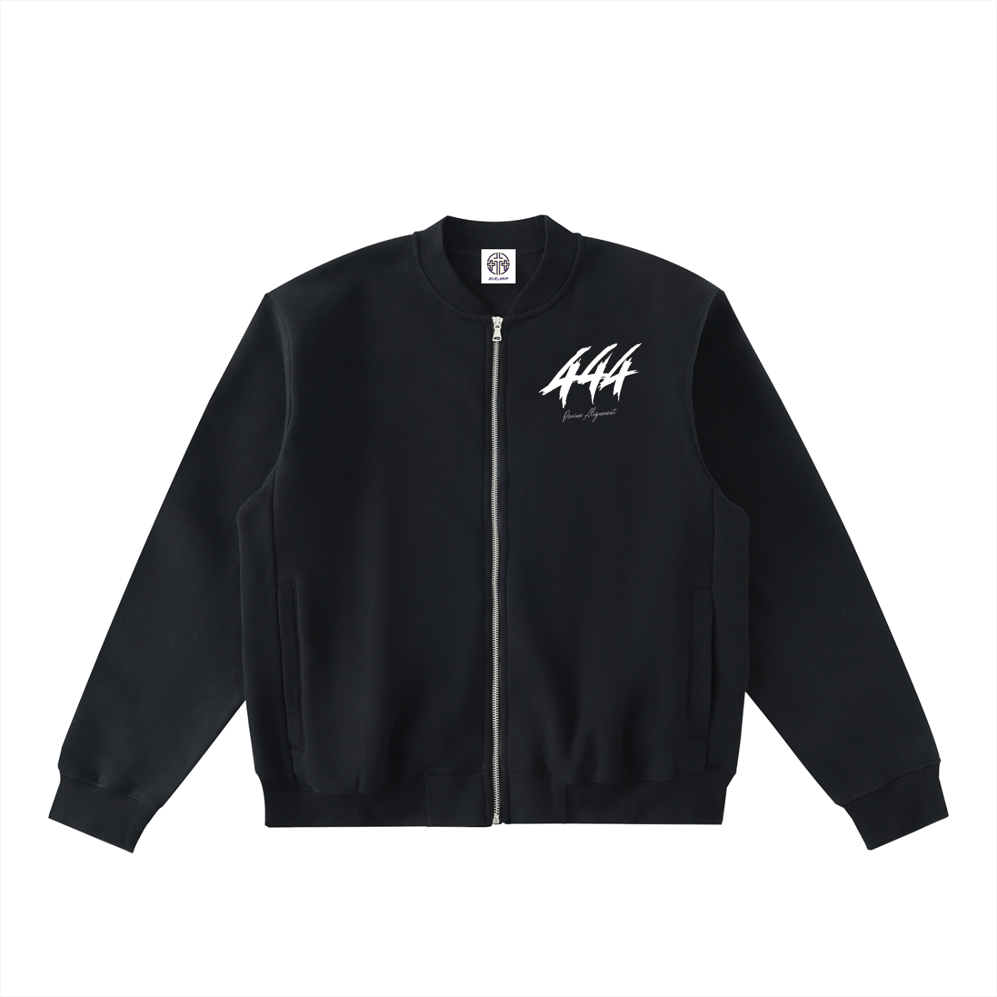 Divine Alignment - Essential Zip-Up Fleeced Varsity Jacket