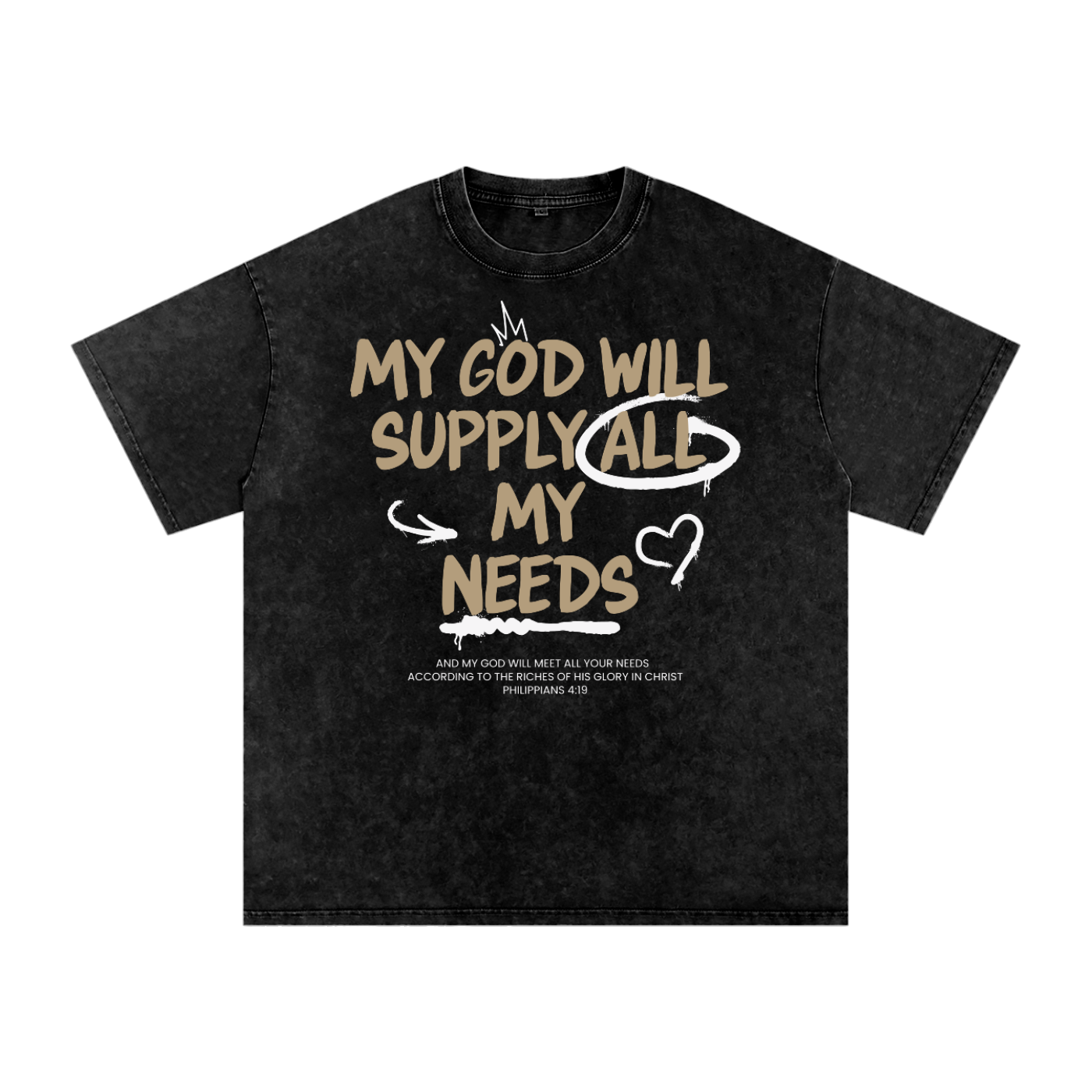 God is all I need - Acid Wash Oversize T-Shirt - 250 GSM