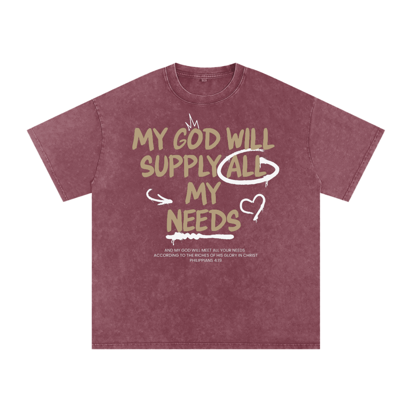 God is all I need - Acid Wash Oversize T-Shirt - 250 GSM