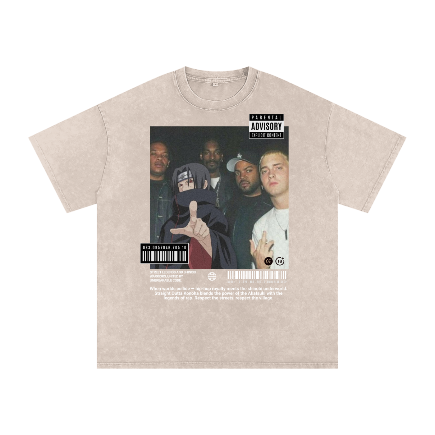 Straight outta Konoha - Acid Wash Oversize T-Shirt - 250 GSM
