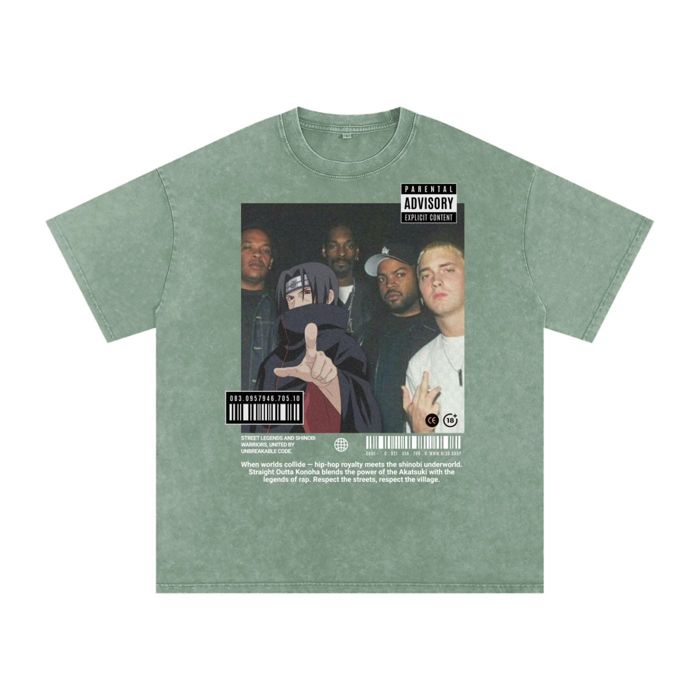 Straight outta Konoha - Acid Wash Oversize T-Shirt - 250 GSM