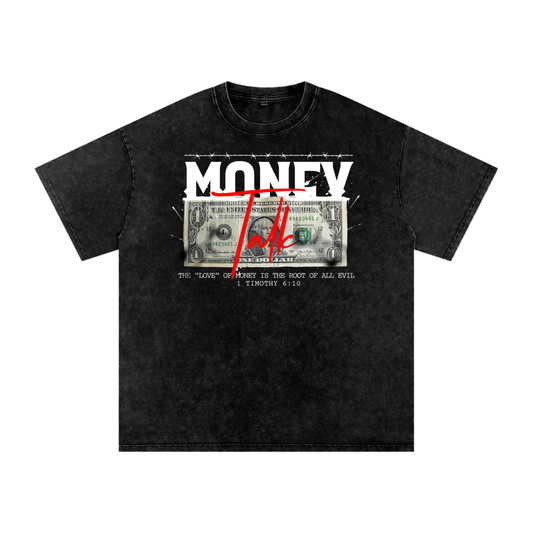 The Love of Money- Acid Wash Oversize T-Shirt - 250 GSM