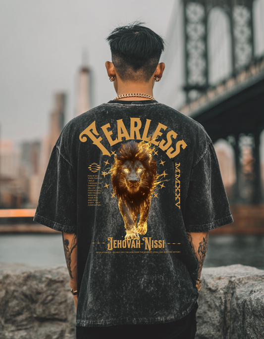Fearless - Acid Wash Oversize T-Shirt - 250 GSM