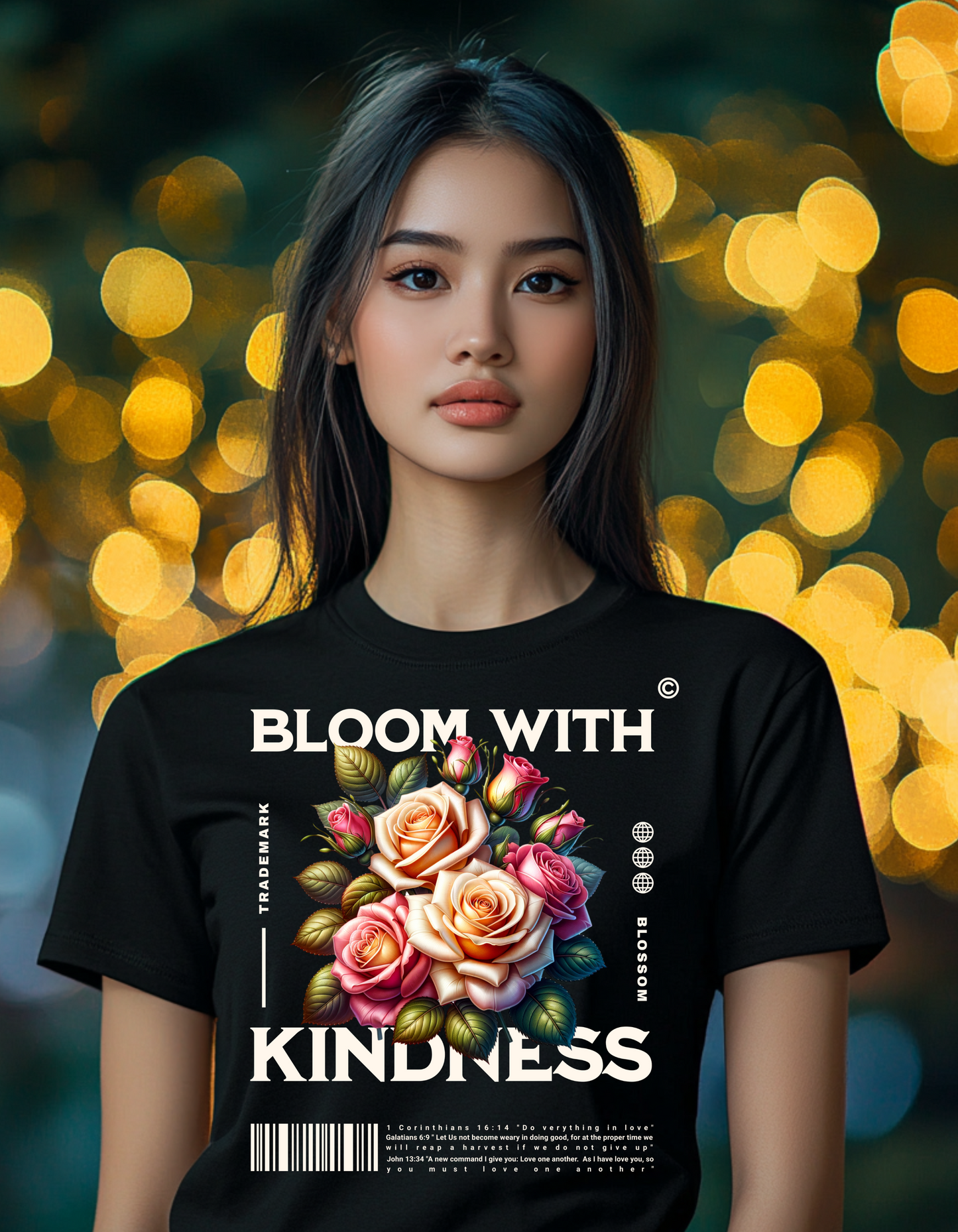 Bloom with Kindness” Premium T-shirt