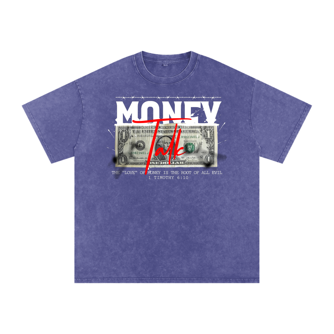 The Love of Money- Acid Wash Oversize T-Shirt - 250 GSM