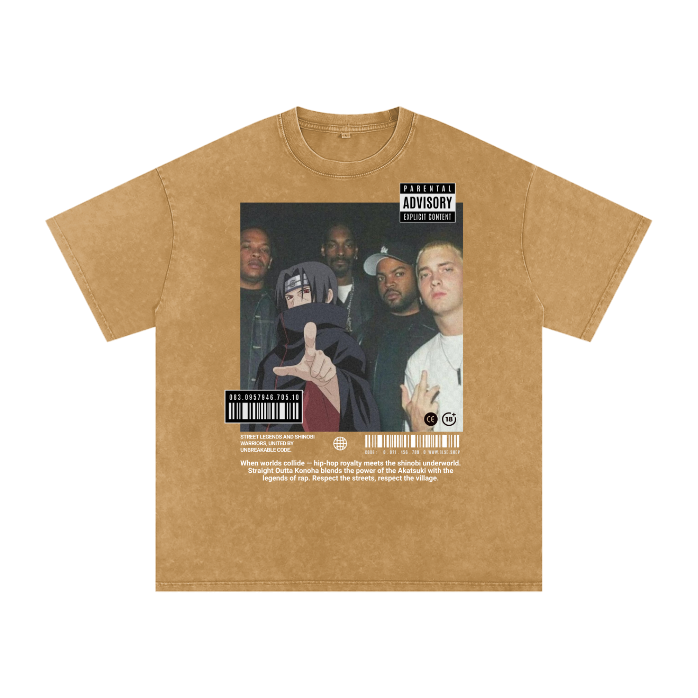 Straight outta Konoha - Acid Wash Oversize T-Shirt - 250 GSM