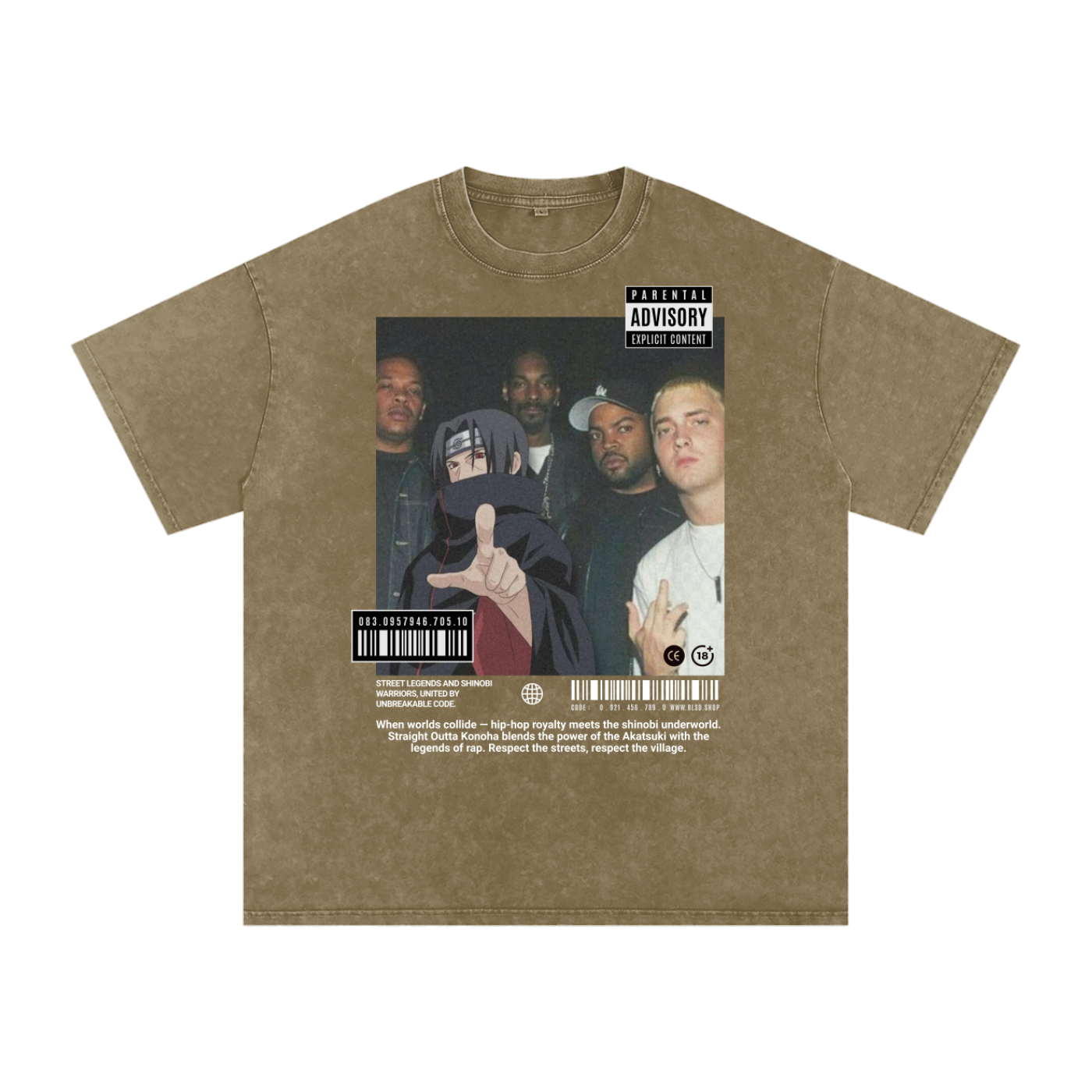 Straight outta Konoha - Acid Wash Oversize T-Shirt - 250 GSM