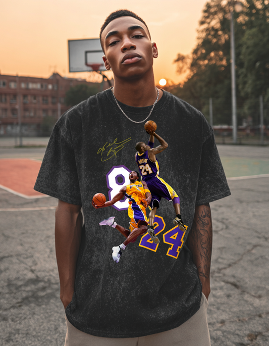 "Mamba Mentality: 8 to 24" Acid Wash Oversize T-Shirt - 250 GSM