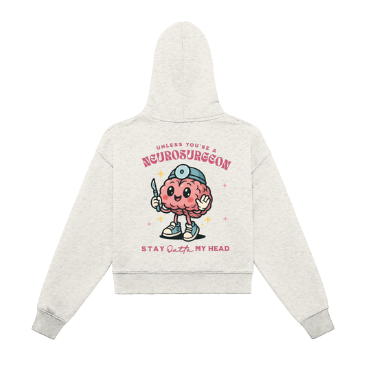 Nuero Surgery - Fleeced Zip-Up Cropped Hoodie