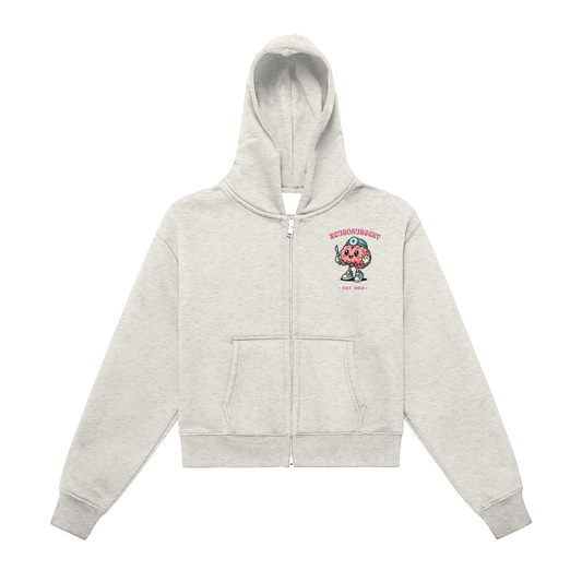 Neurosurgery - Fleeced Zip-Up Cropped Hoodie