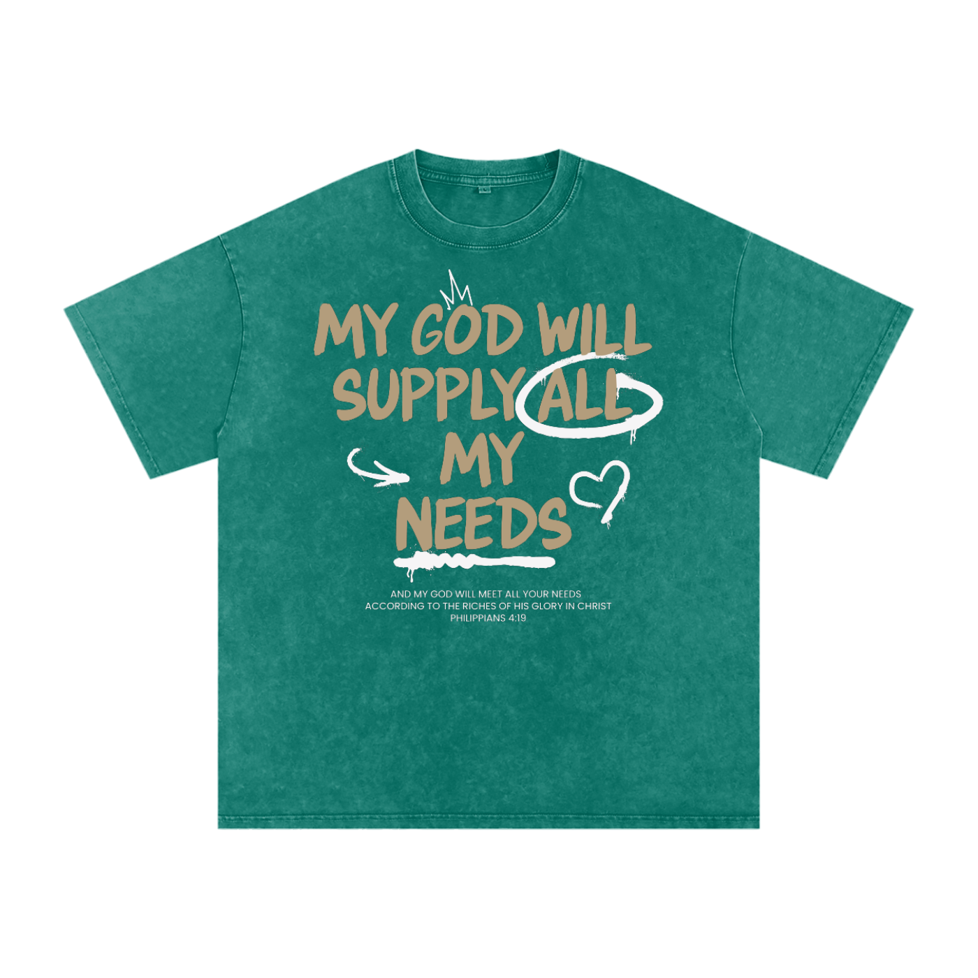 God is all I need - Acid Wash Oversize T-Shirt - 250 GSM