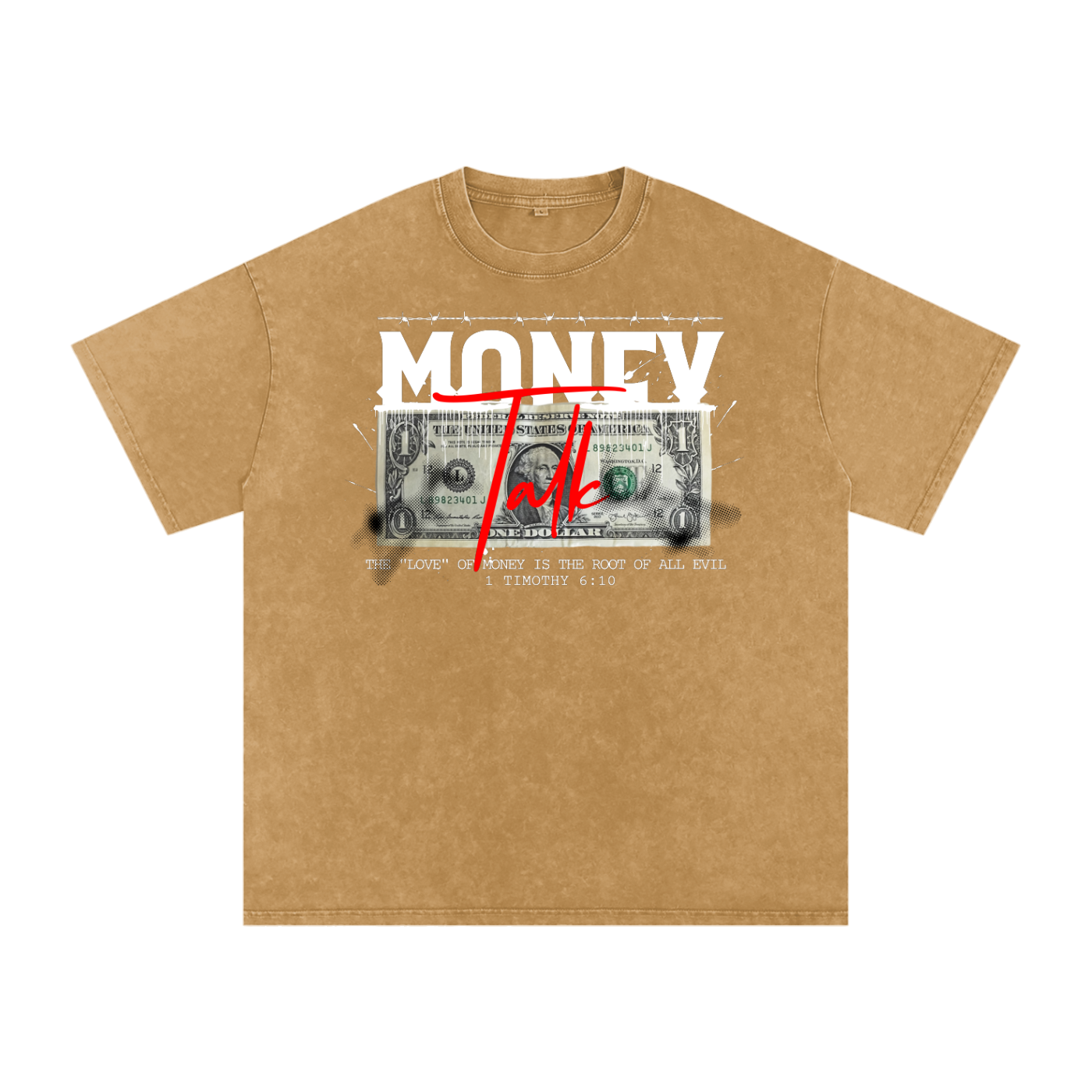 The Love of Money- Acid Wash Oversize T-Shirt - 250 GSM