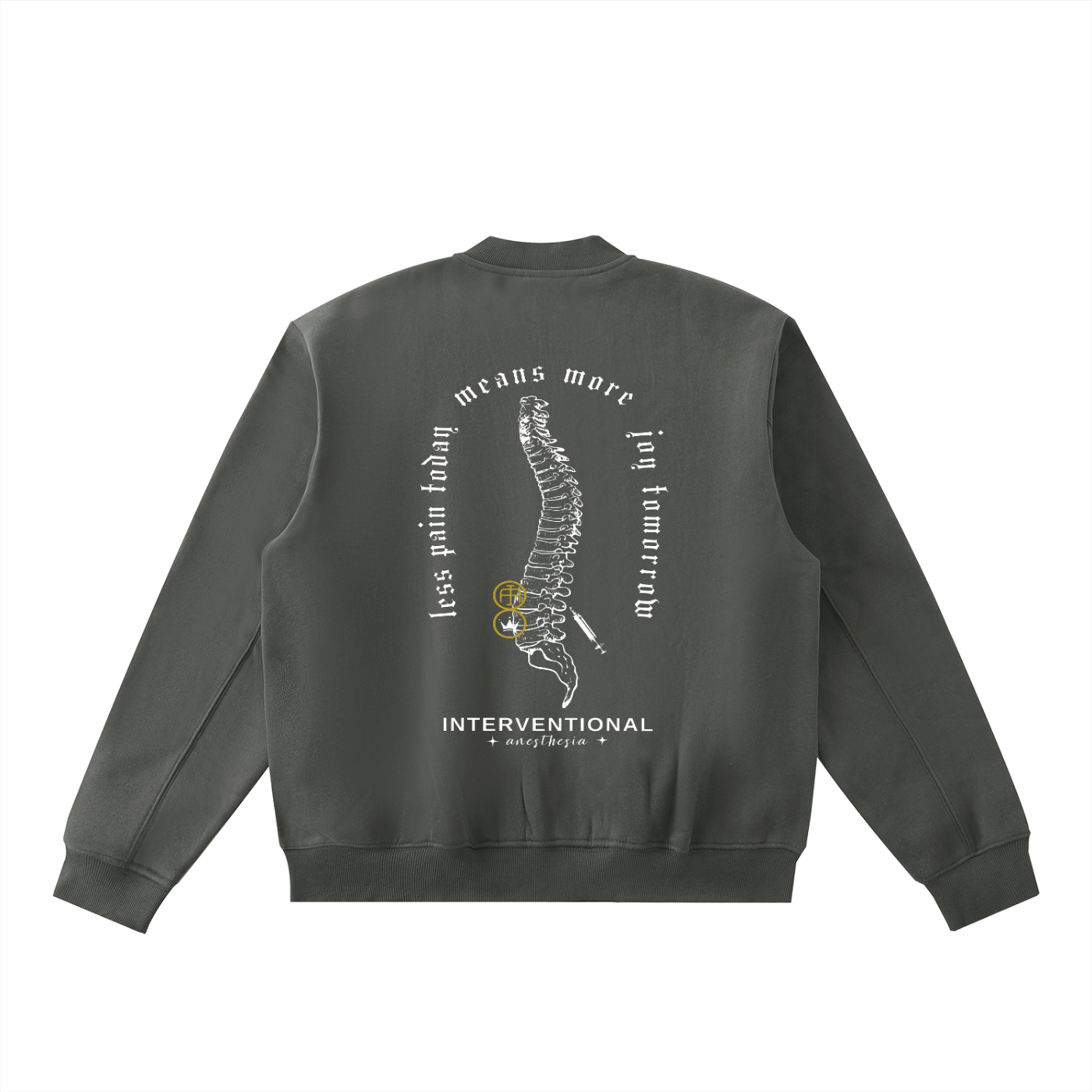Anesthesia - Essential Zip-Up Fleeced Varsity Jacket