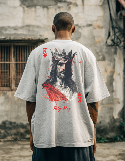 King of ALL hearts -  Jesus Christ :  Acid Wash Oversize T-Shirt - 250 GSM