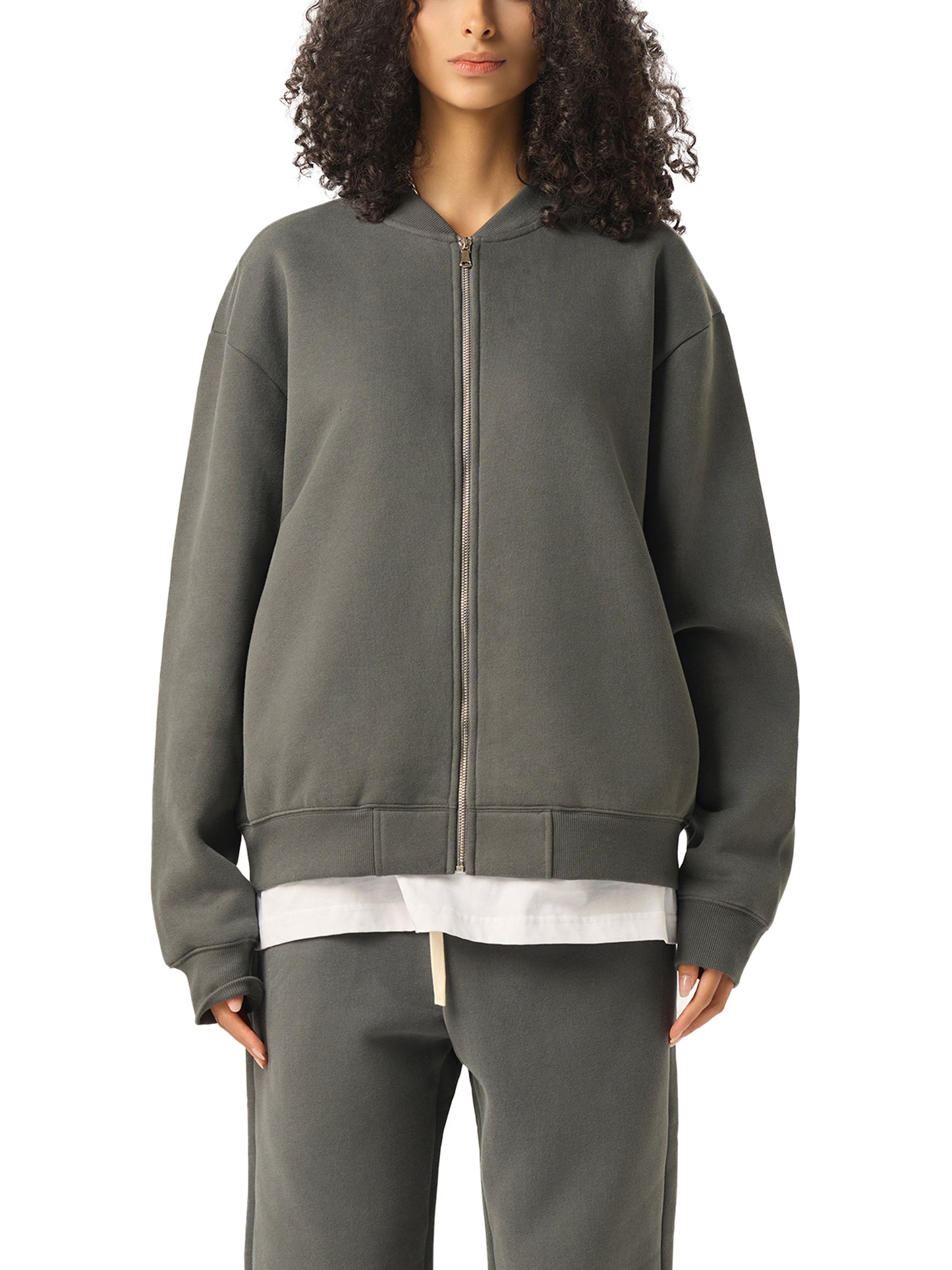 Anesthesia - Essential Zip-Up Fleeced Varsity Jacket